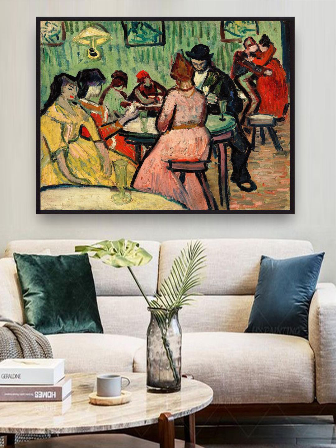 The Art House Green & Yellow The Brothel (Le Lupanar) By Van Gogh Framed Painting