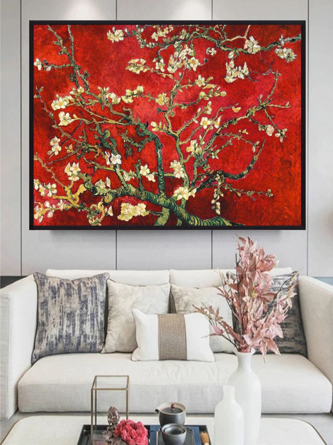 The Art House Red Canvas Wall Living Room Rectangle Paintings Wall Art -36.97 x 30In