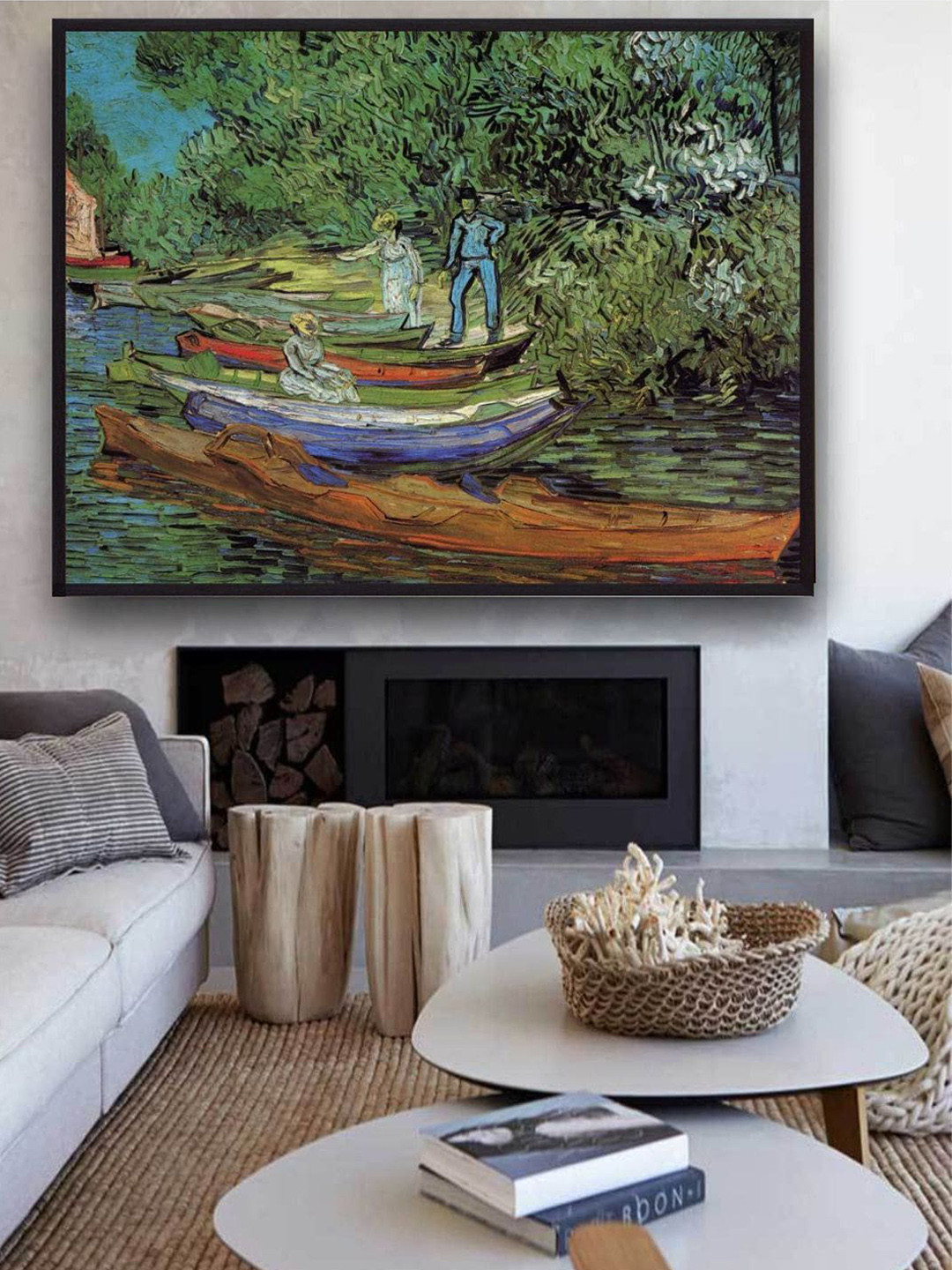 The Art House Green & Brown Bank Of Oise At Auvers By Van Gogh