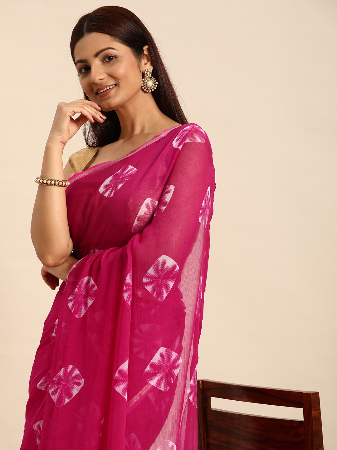 Pure georgette bandhani best sale sarees online