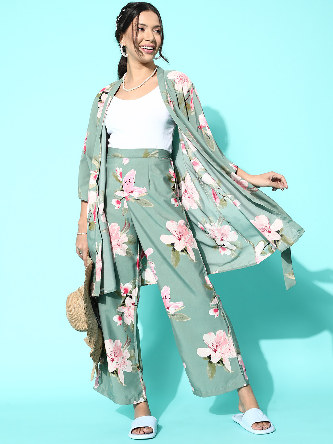 Aoba Floral Print Swimwear Cover-Up Set