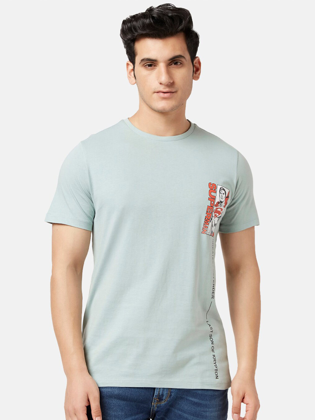 SF JEANS by Pantaloons Super Man Printed Casual Slim Fit T-shirt
