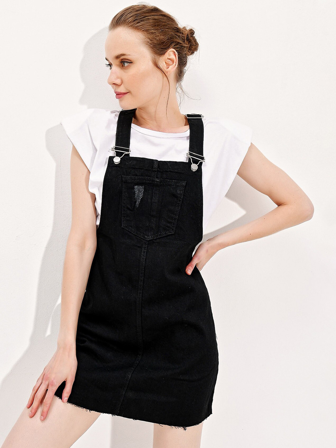 Trend Alacati stili Above Knee-Length Pure Cotton Dungaree