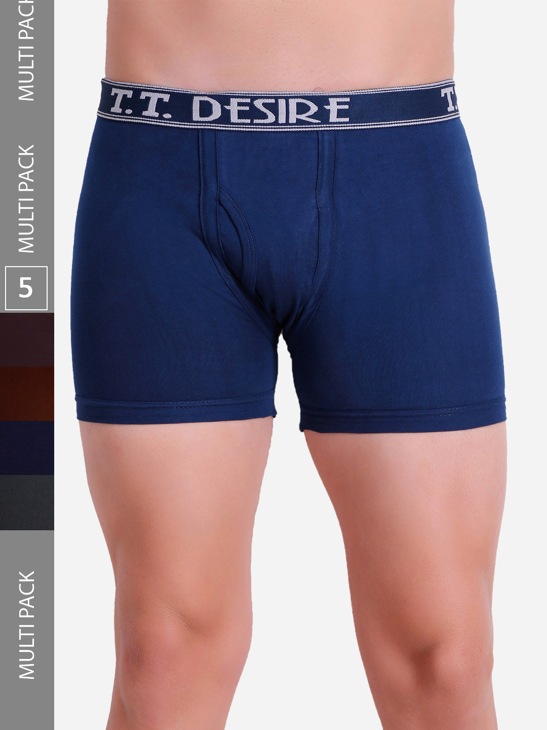 T.T. Men Pack Of 5 Desire Pure Cotton Trunks DES_FL_TE_P5_MIX2_95