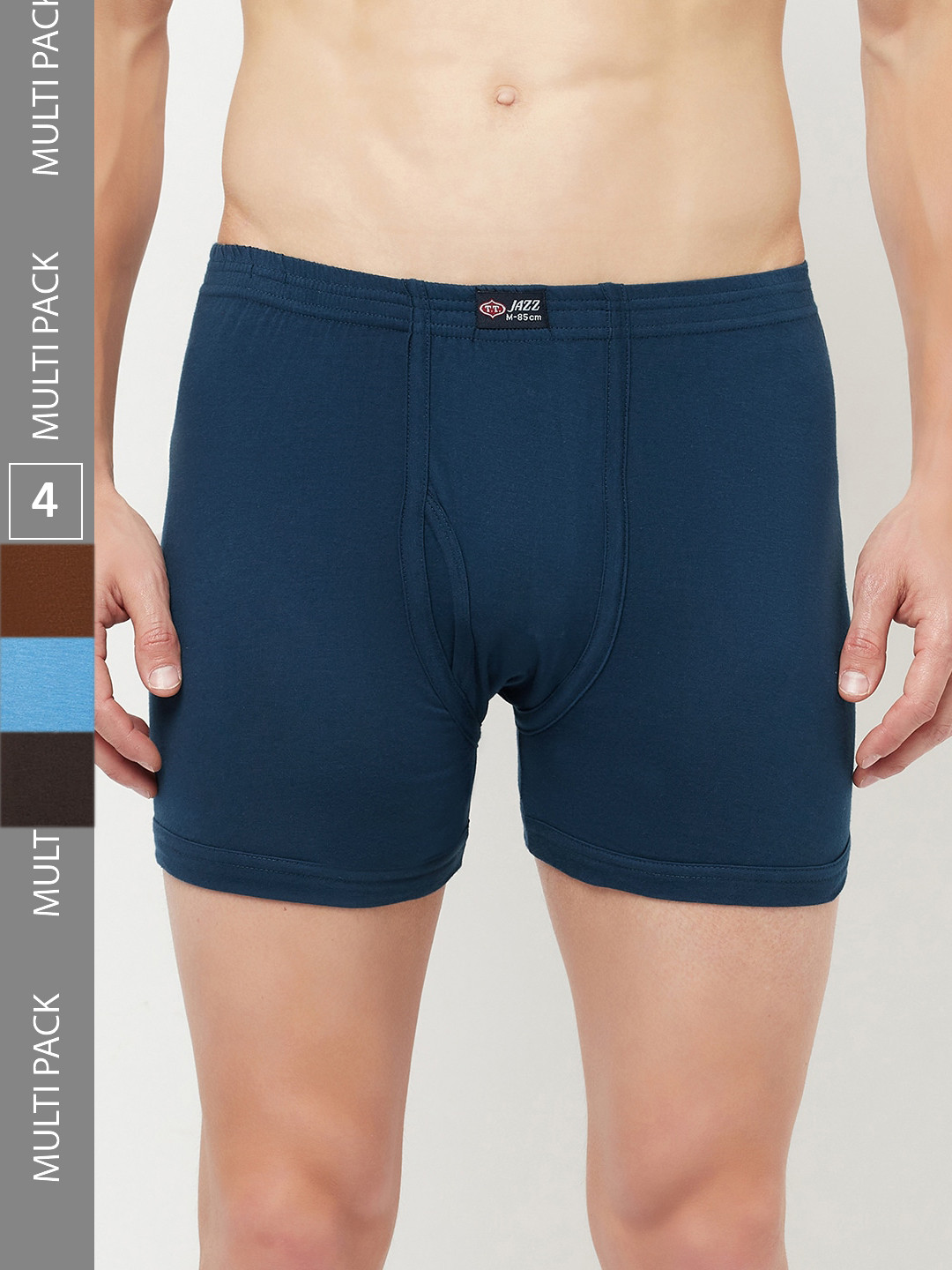 T.T. Men Jazz Fine Long Inner Elastic Pack Of 5 Pure Cotton Trunks JAZ_FL_IE_PO5_MIX2_95