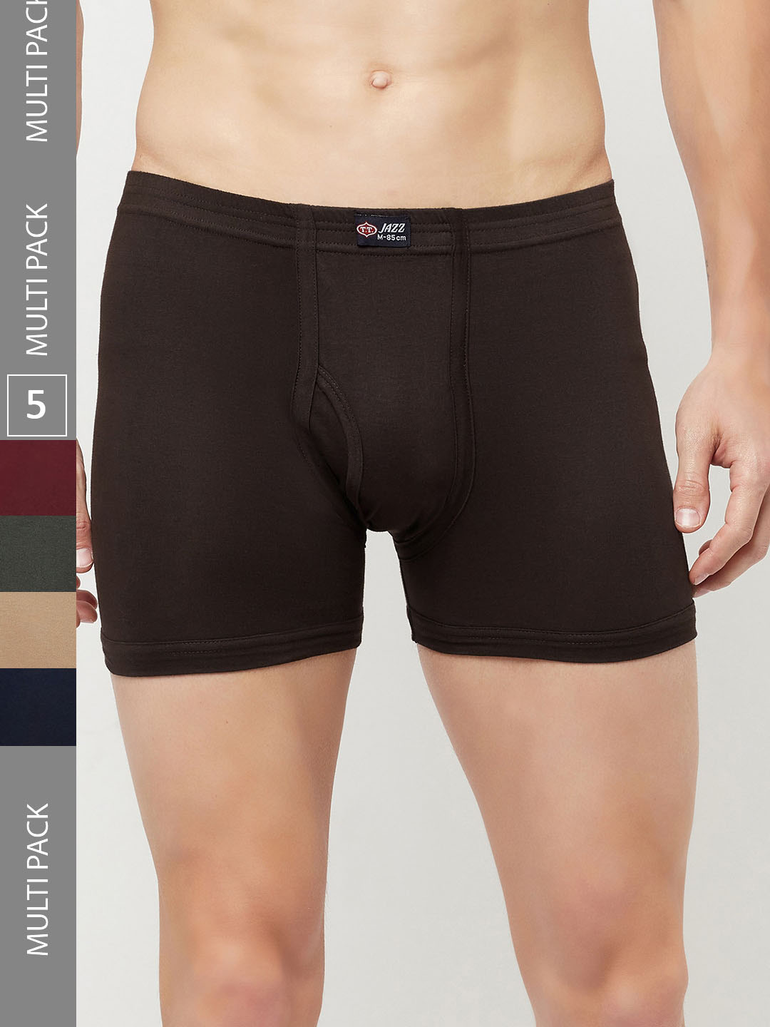 T.T. men Jazz Fine Long Inner Elastic Pack Of 4 Pure Cotton Trunks JAZ_FL_IE_PO4_MIX1_95