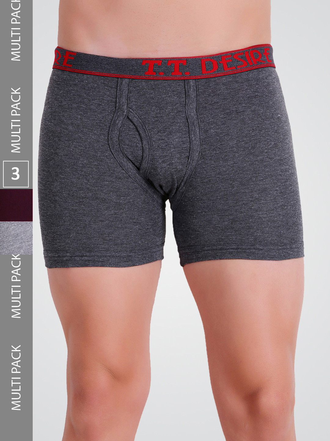 T.T. Men Pack Of 3 Desire Pure Cotton Trunks