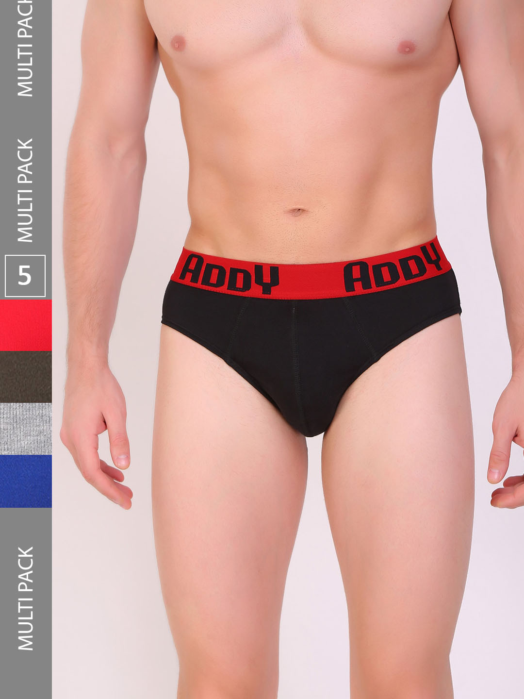 T.T. Men Addy Pure Cotton Brief Solid Pack of 5 Pure Cotton Brief Assorted
