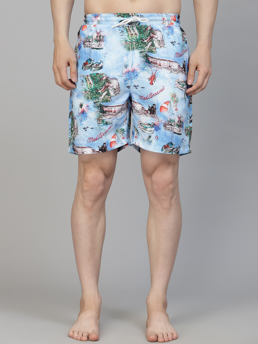 Style Quotient Men Nautical Printed Mid Rise Swim Bottom