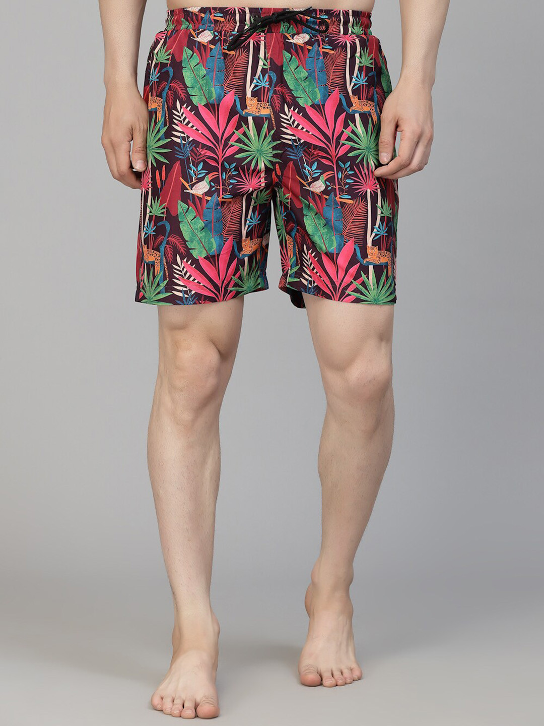 Style Quotient Men Tropical Printed Mid Rise Swim Bottom