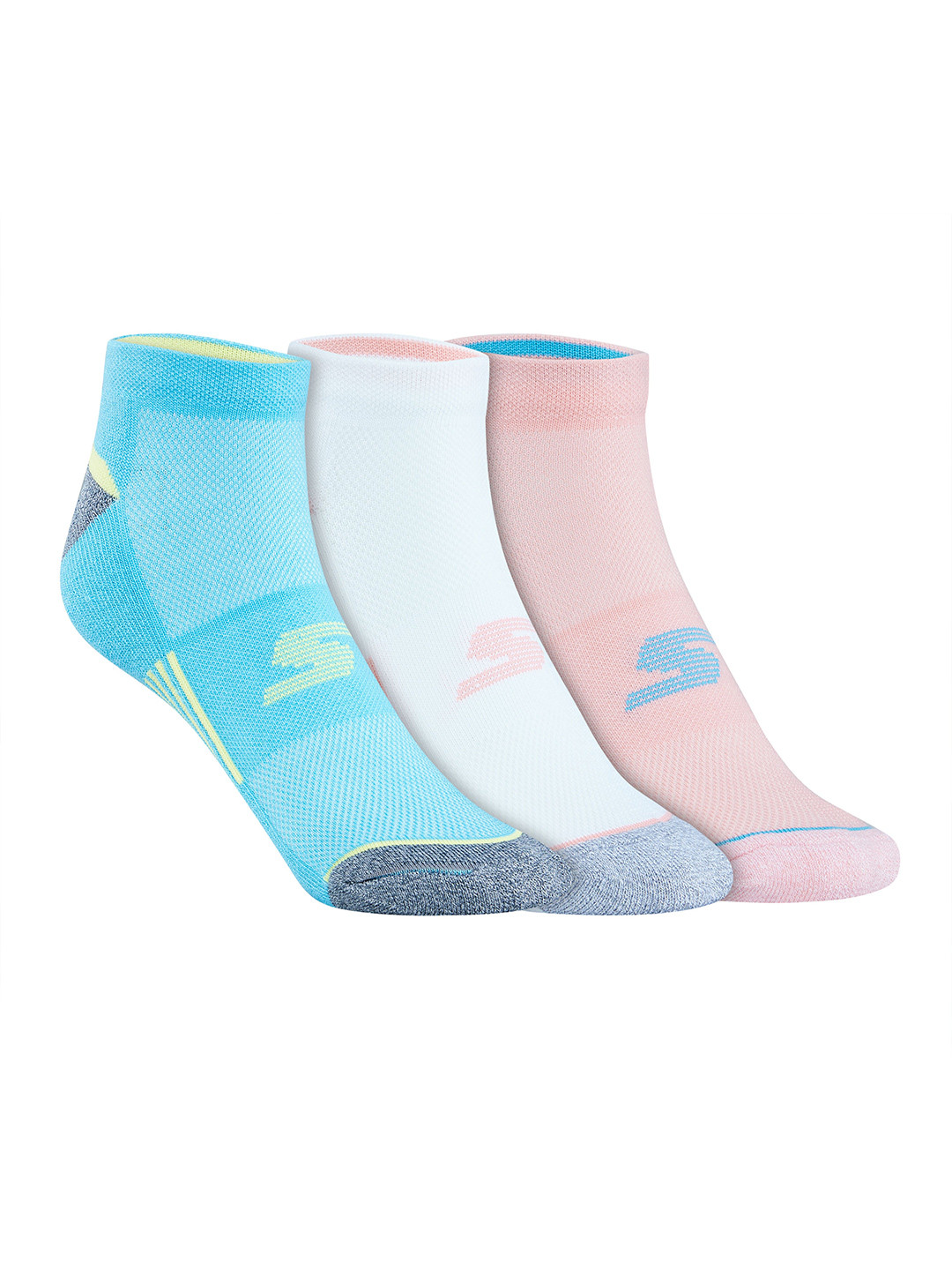 Skechers Women Pack Of 3 Patterned Terry Low Cut Socks