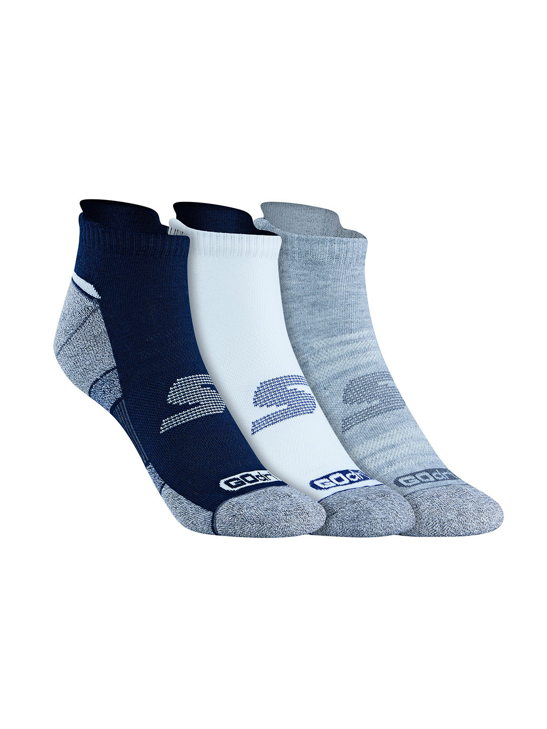 Skechers Women Pack Of 3 Patterned Terry Low Cut Ankle Length Socks