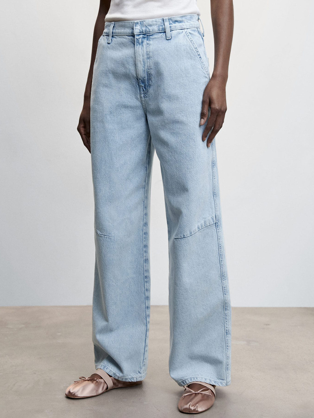 MANGO Women Wide Leg Stretchable Jeans