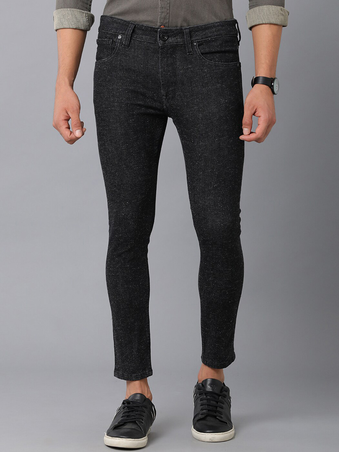 Voi Jeans Men Mid-Rise Slim Fit Dark Shade Jeans