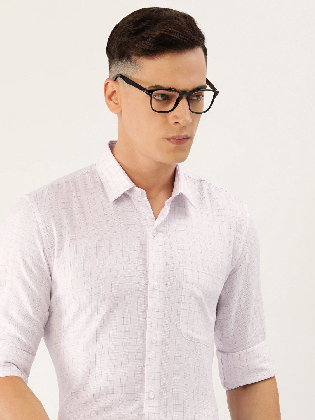 Peter England Men Lavender Slim Fit Opaque Casual Shirt