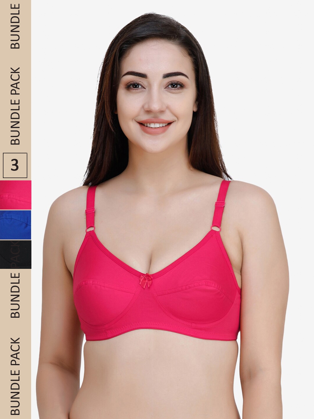 Buy College Girl Pack Of 3 Pure Cotton Everyday Bra Full Coverage - Bra for  Women 22836534