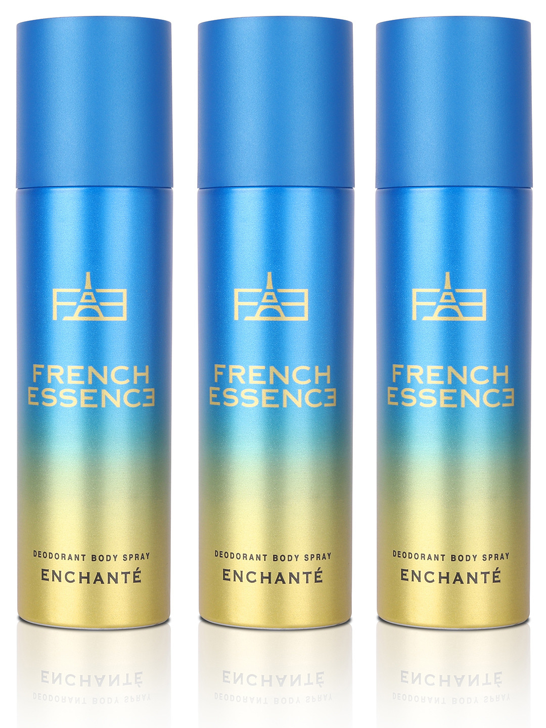 FRENCH ESSENCE Set Of 3 Enchante Long Lasting Deodorant Body Spray - 96g Each