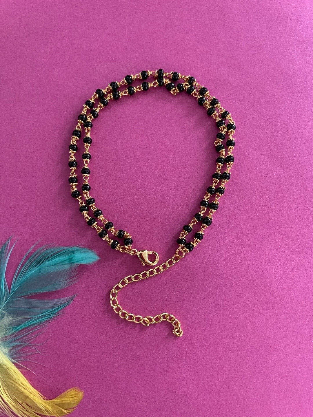 Digital Dress Room Women Gold-Plated Beaded Link Bracelet