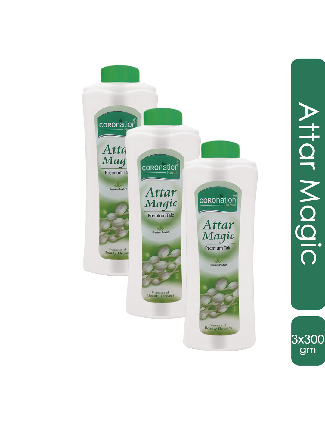 COROnation Herbal Set Of 3 Attar Magic Premium Talc Powders - 300g Each