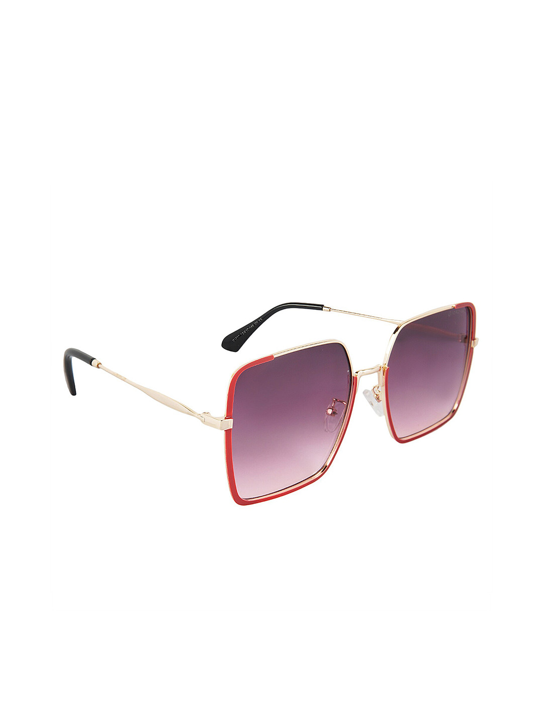 GIORDANO Women Pink Lens & Red Square Sunglasses with Polarised Lens