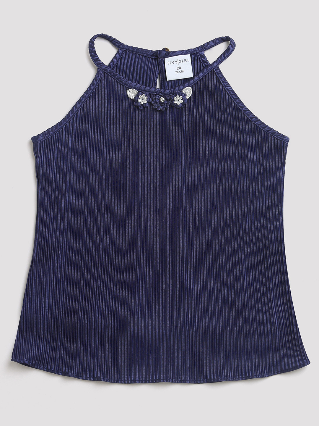 Tiny Girl Navy Blue Sleeveless A-Line Top