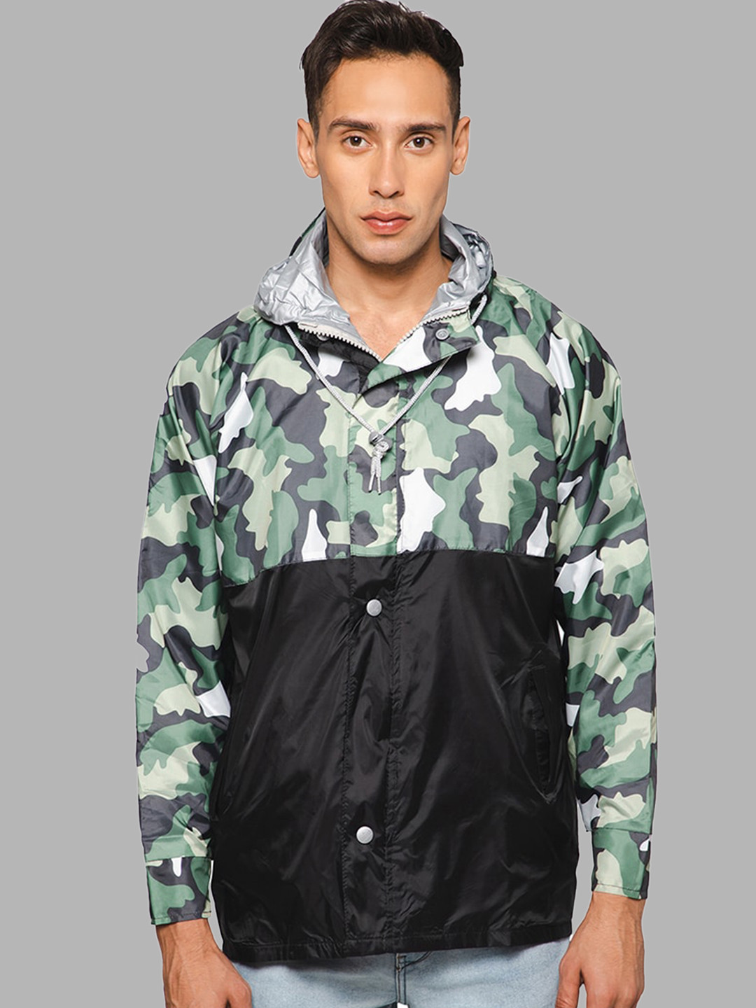 THE CLOWNFISH Napoleon Waterproof Double Coating Reversible Rain Jacket