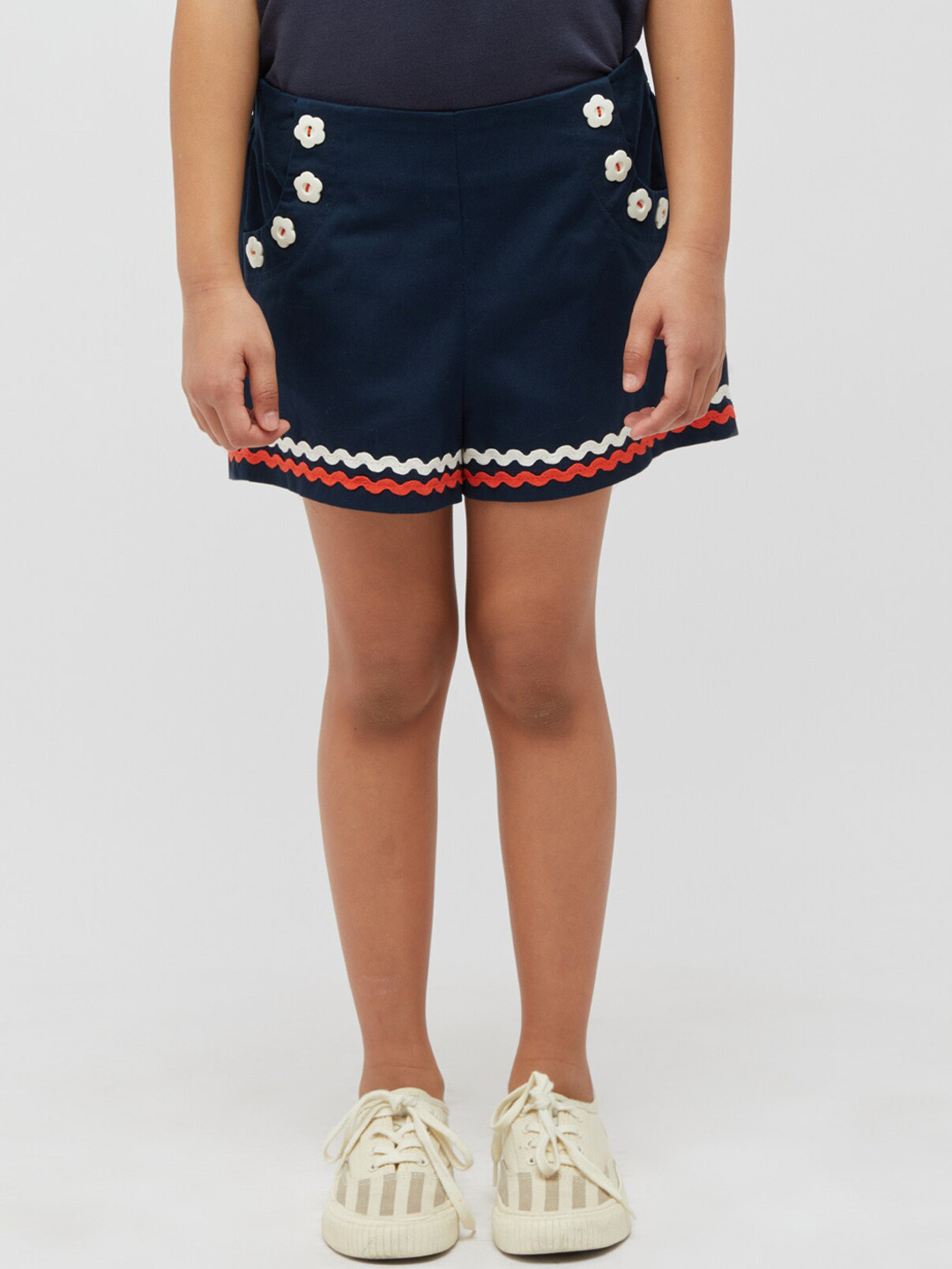 One Friday Girls Mid-Rise Knee Length Regular Shorts