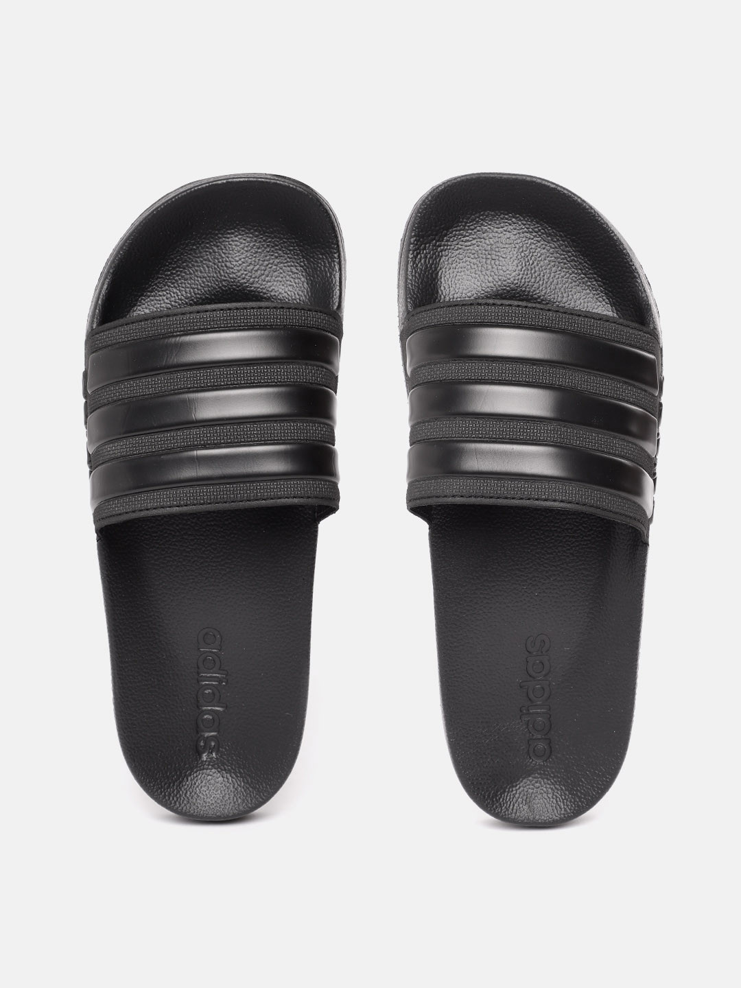 ADIDAS Unisex Textured Sliders with Striped Detail