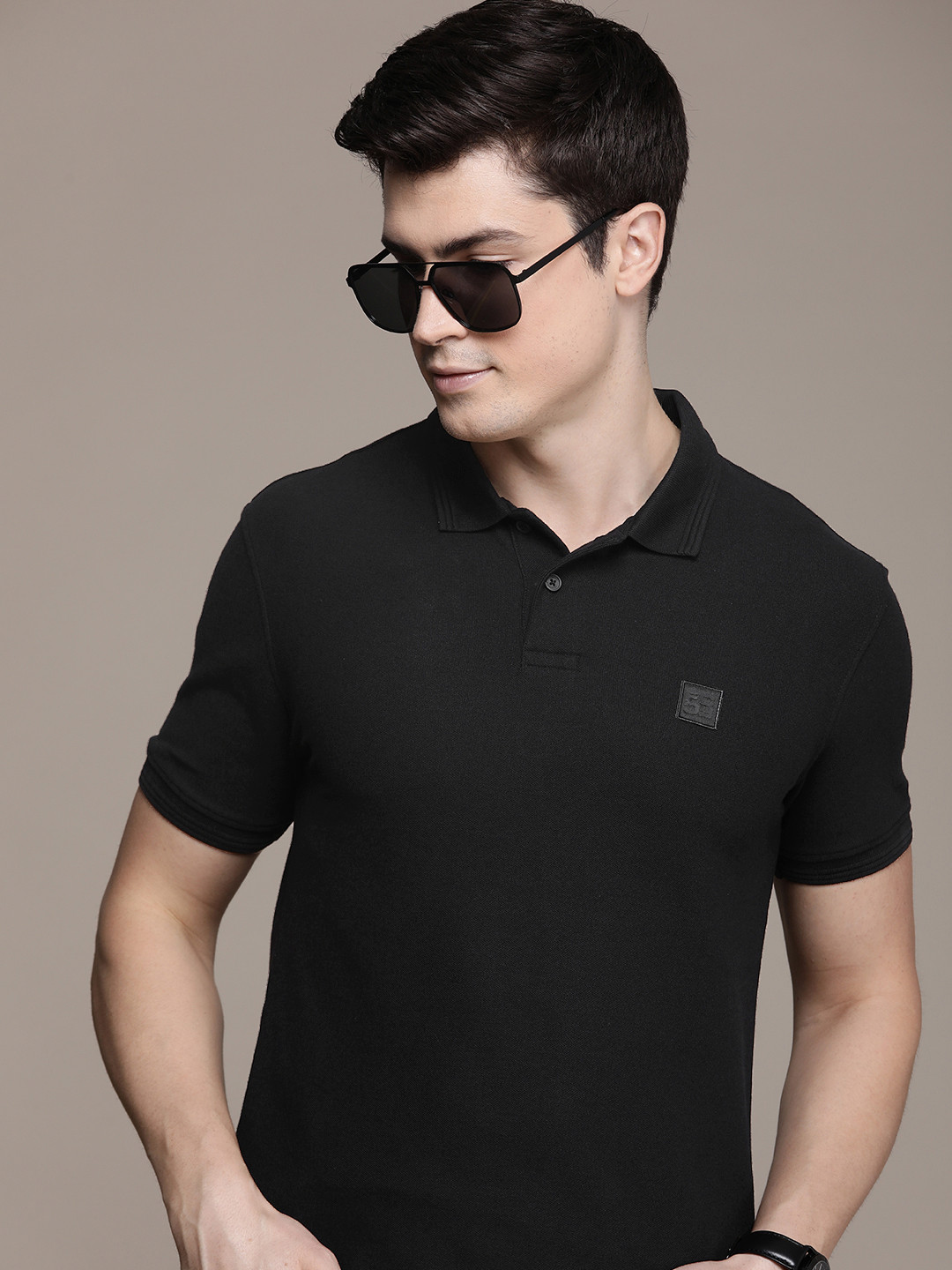 French Connection Polo Collar Pure Cotton T-shirt