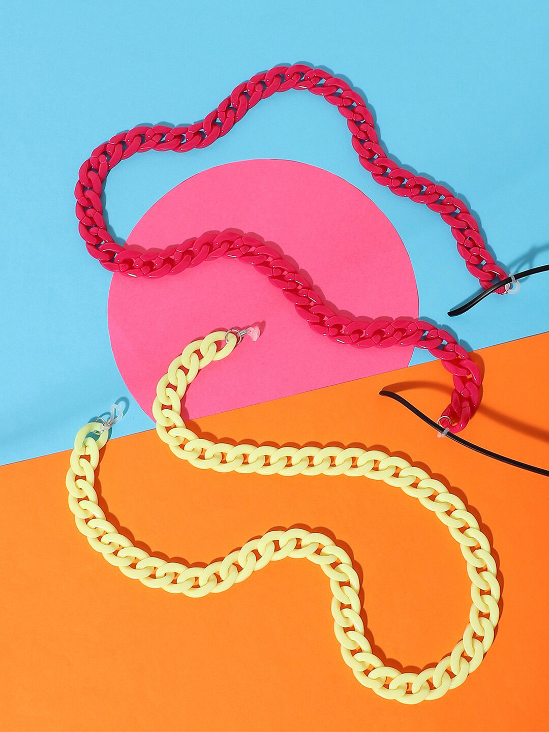 SOHI Women Set Of 2 Link Mask Chain