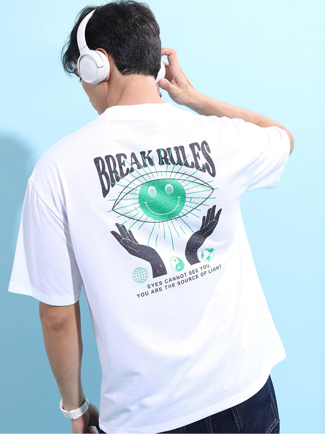 HIGHLANDER Graphic Printed Drop Shoulder Sleeves Oversized Fit T-shirt