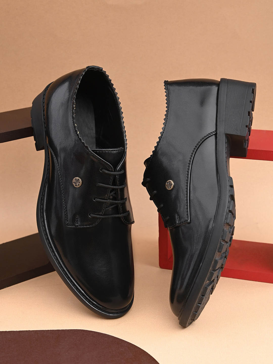 her by invictus Women Black Block Heel Formal Derbys