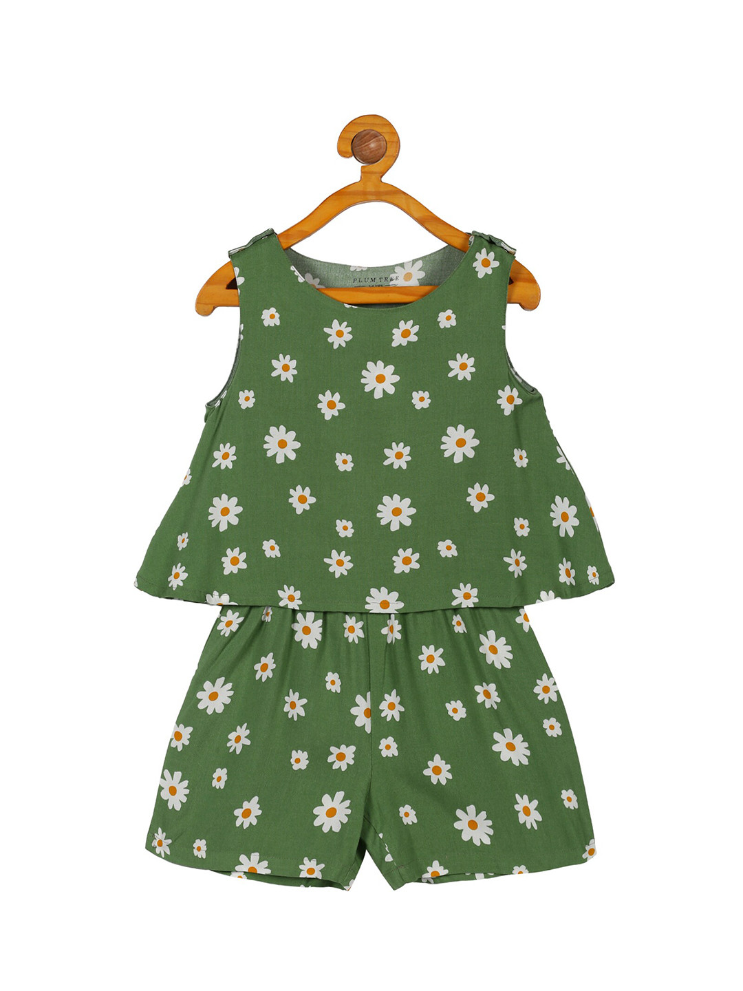 PLUM TREE Girls Floral Overall Printed Cotton Playsuit