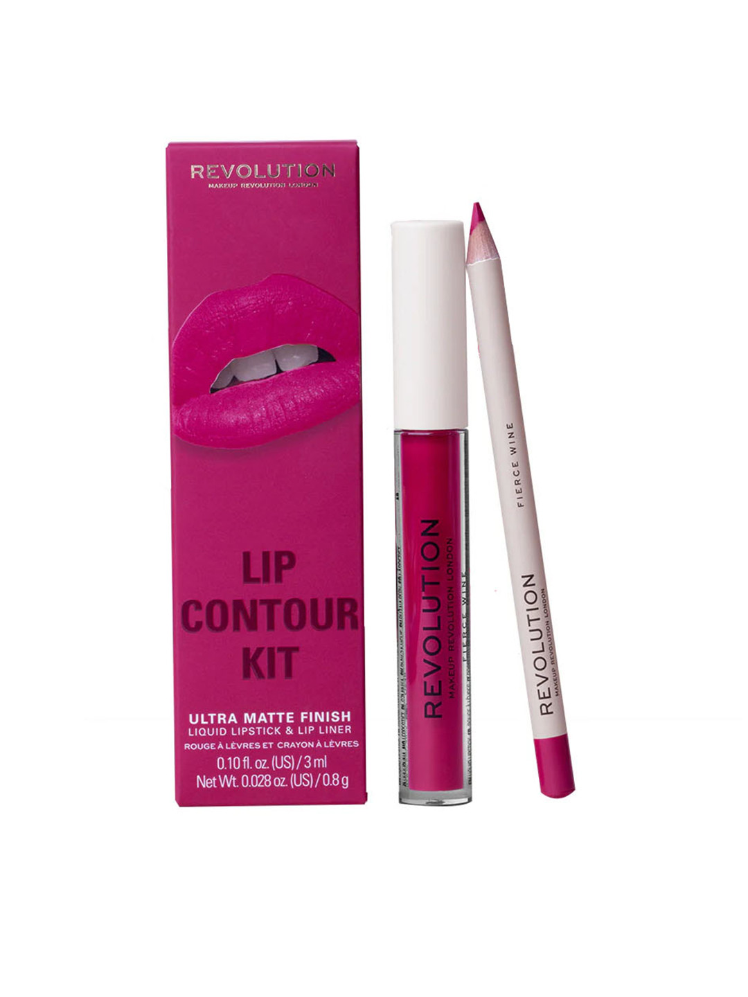 Makeup Revolution London Ultra Matte Finish Lip Contour Kit - Fierce Wine