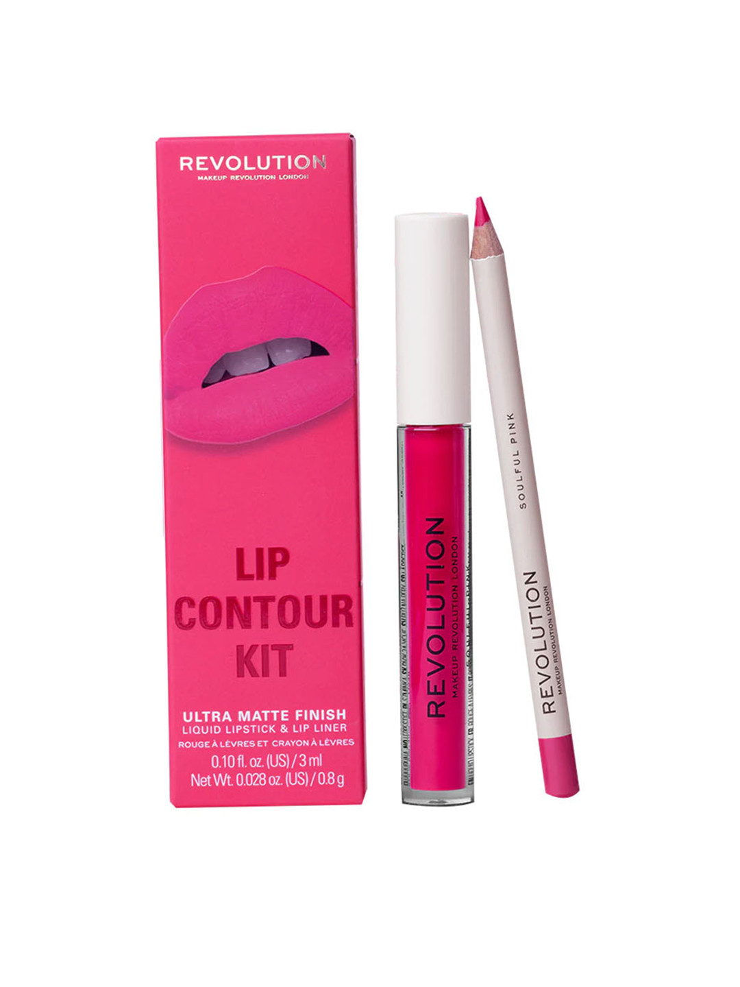 Makeup Revolution London Ultra Matte Finish Lip Contour Kit - Soulful Pink