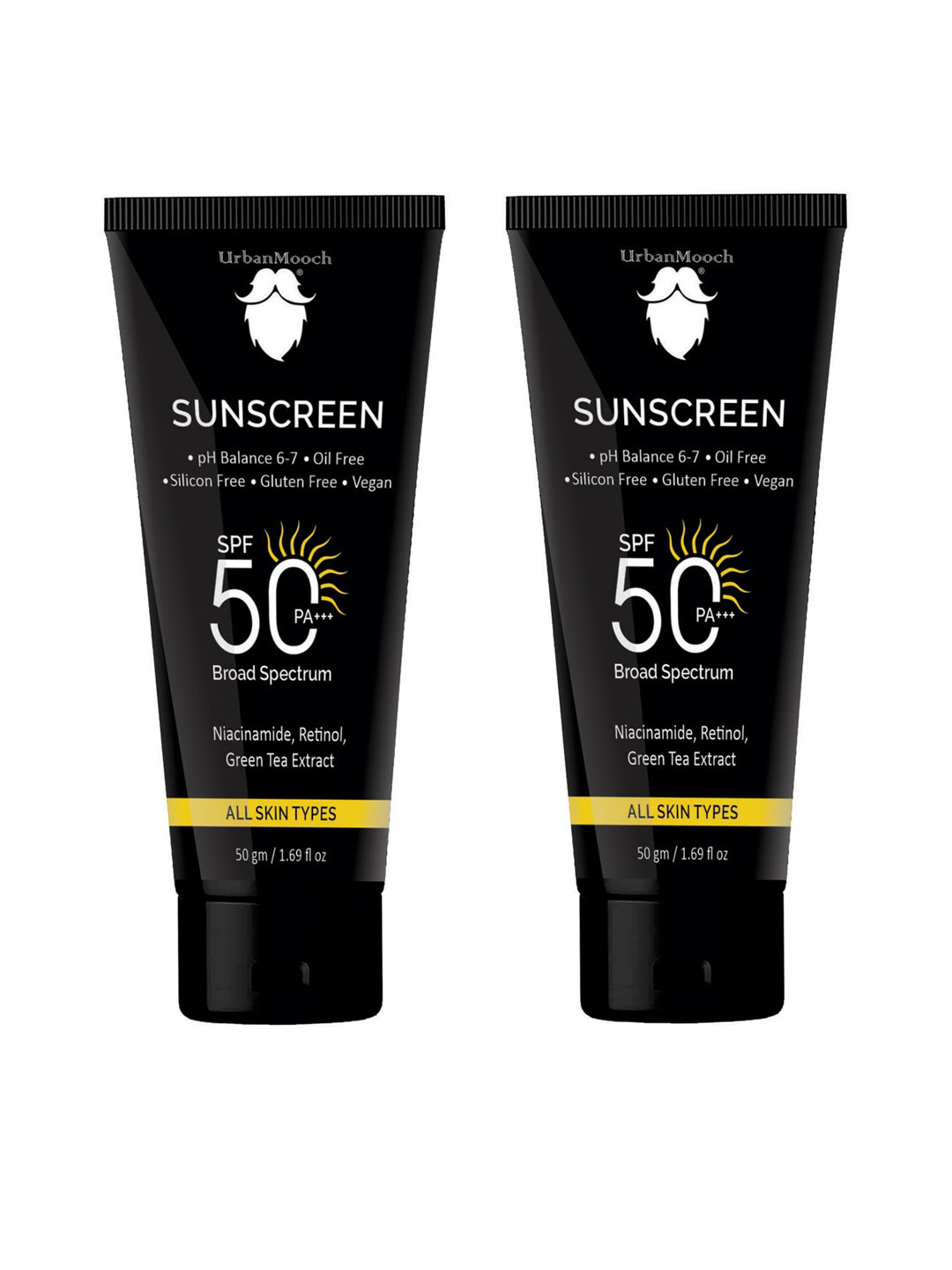 UrbanMooch Men Set Of 2 SPF 50 PA+++ Broad Spectrum Sunscreens-50gm Each