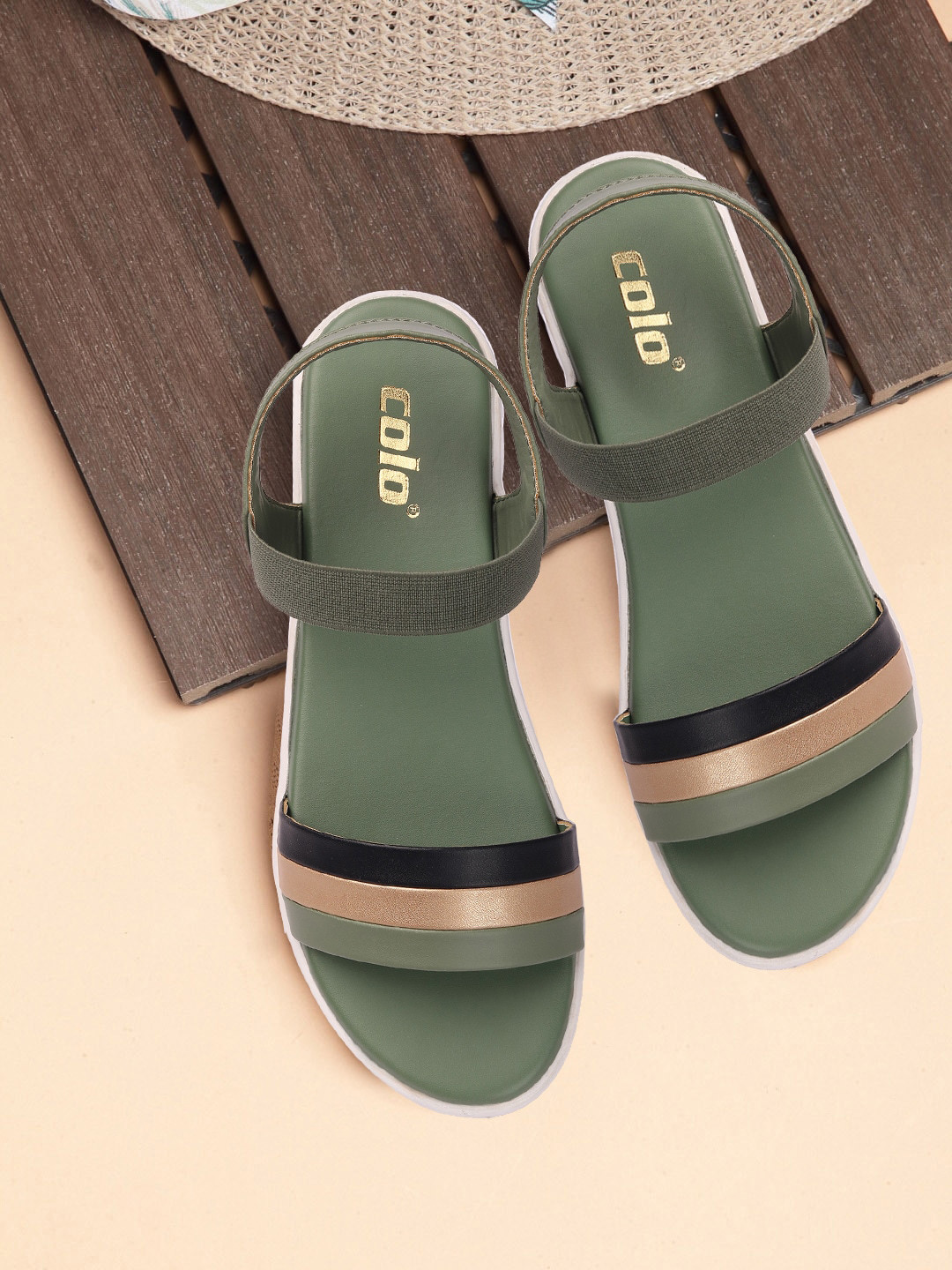 Colo Women Colourblocked Open Toe Flats