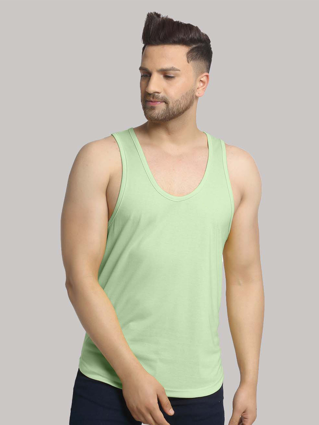 Friskers Round Neck Pure Cotton Skin Friendly Gym Vests