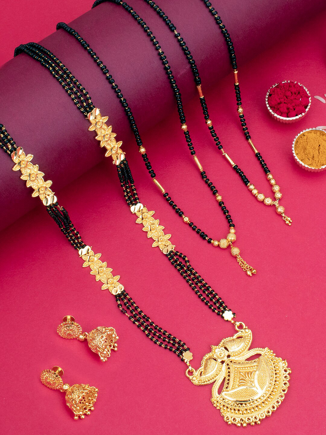 Sukkhi Set of 4 Gold-Plated Mangalsutras