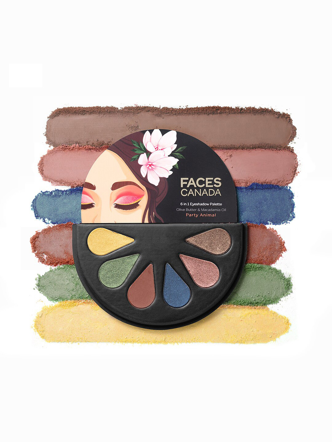 FACES CANADA 6-in-1 Eyeshadow Palette with Olive Butter & Macadamia Oil - Party Animal 04