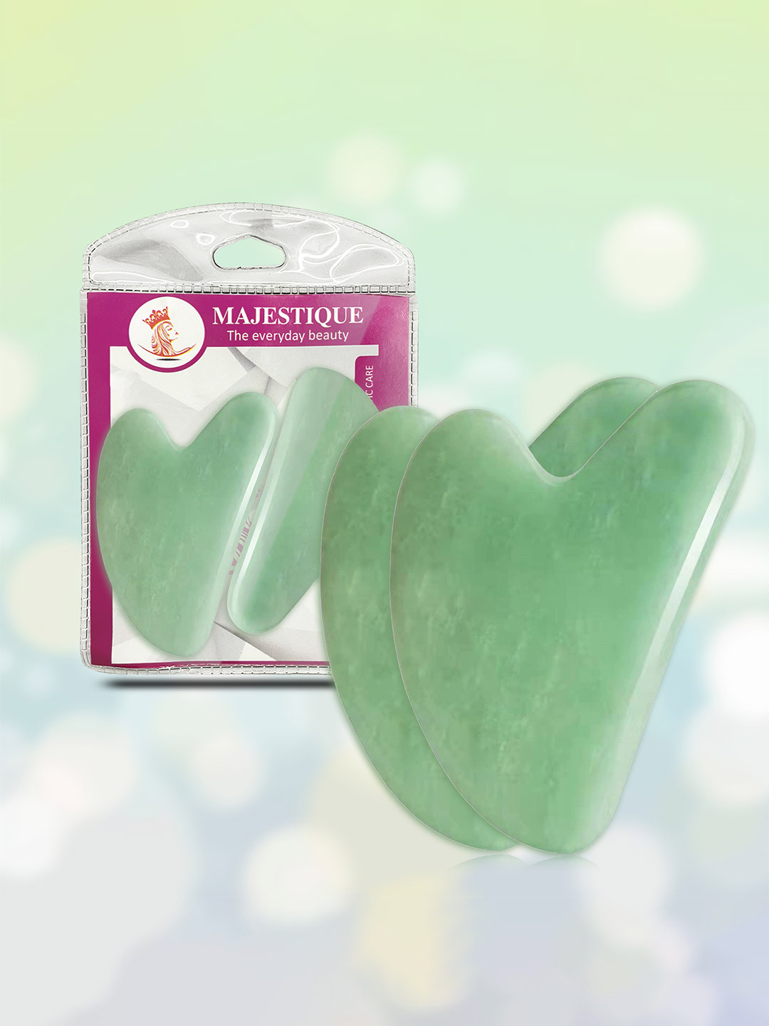 MAJESTIQUE Set Of 2 Natural Unbreakable Gua Sha Facial Tools - Assorted