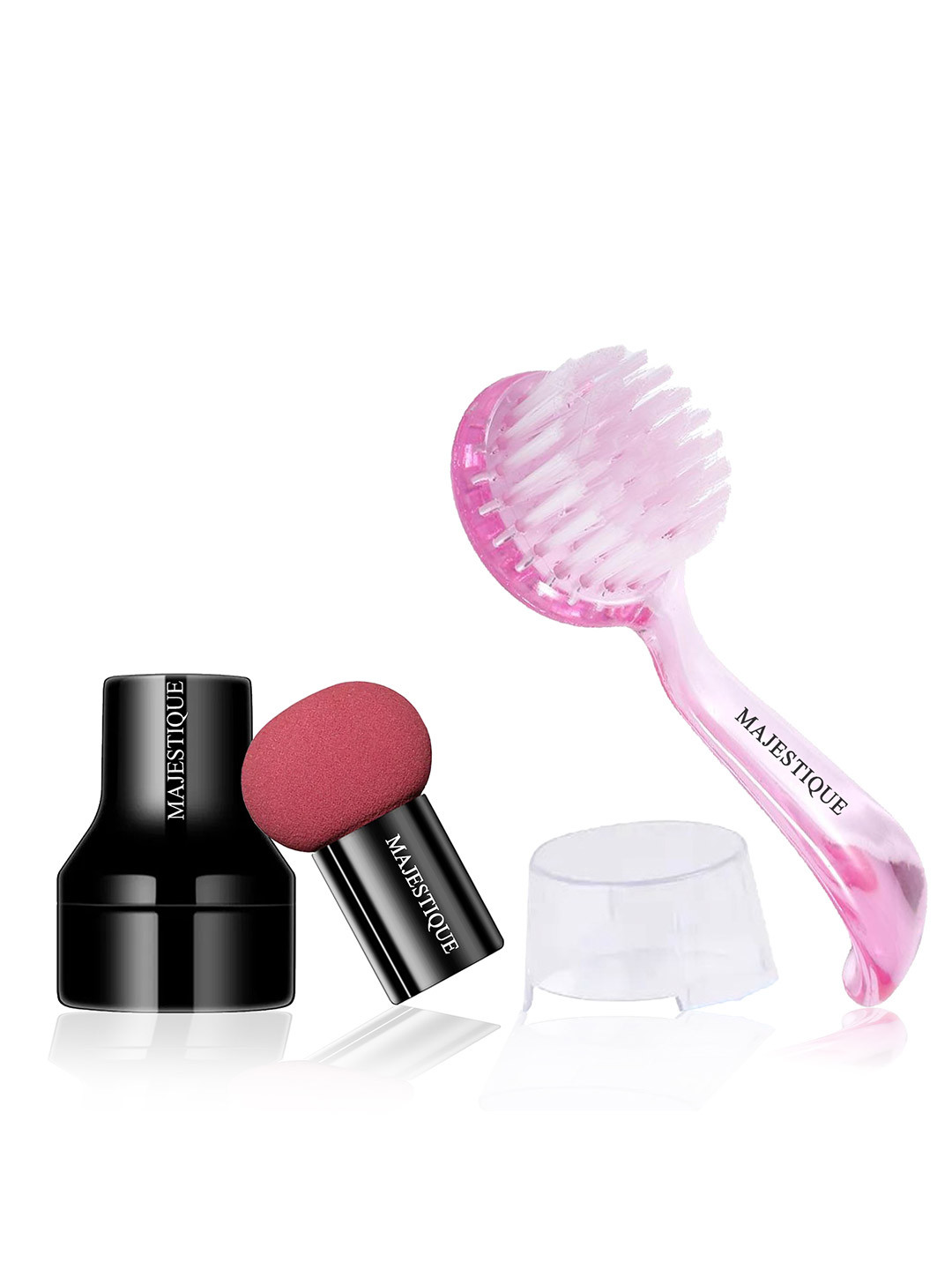 MAJESTIQUE Mushroom Head Sponge with Facial Cleansing Brush - Assorted