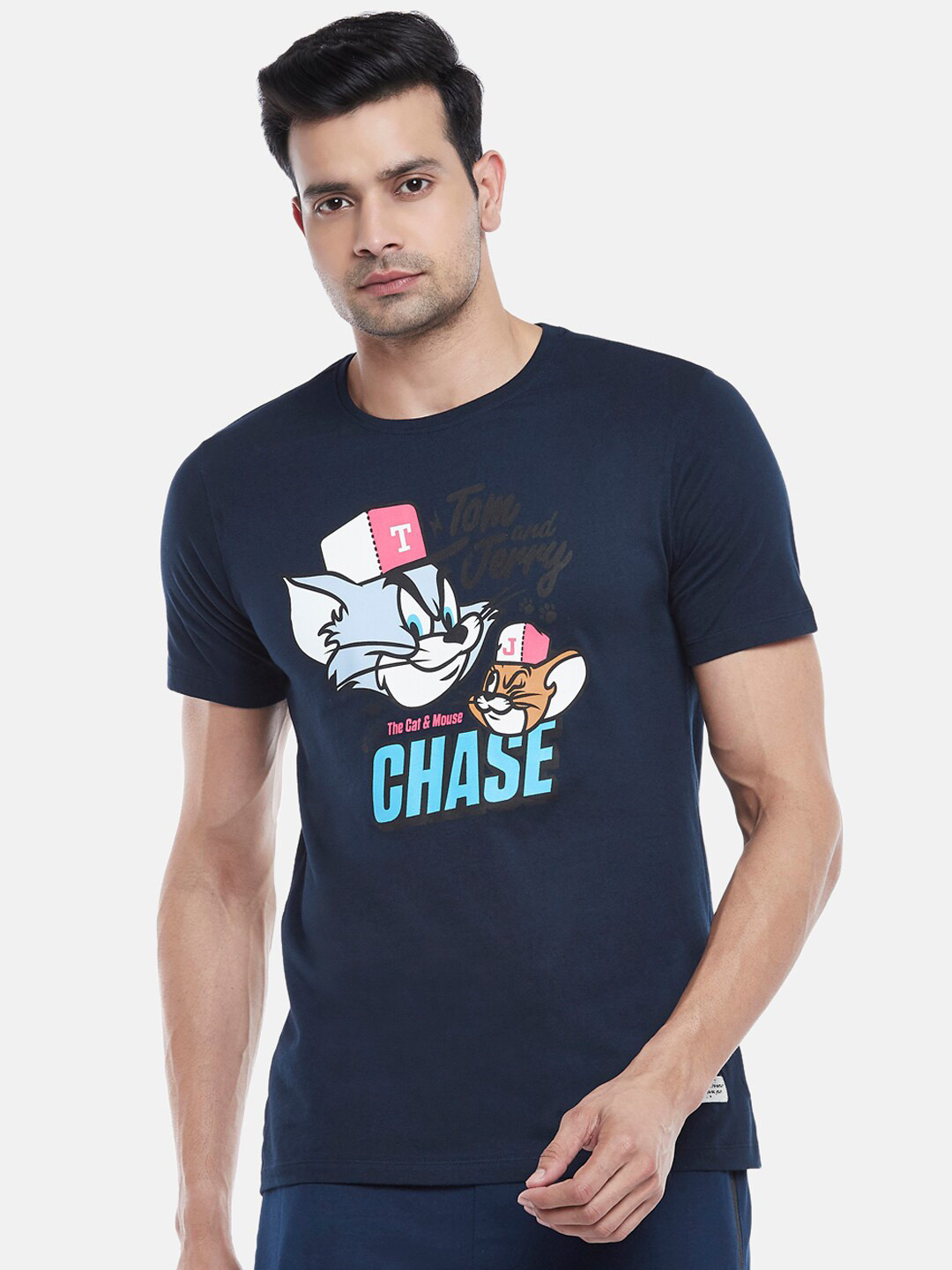 SF JEANS by Pantaloons Tom & Jerry Printed Slim Fit Cotton T-shirt