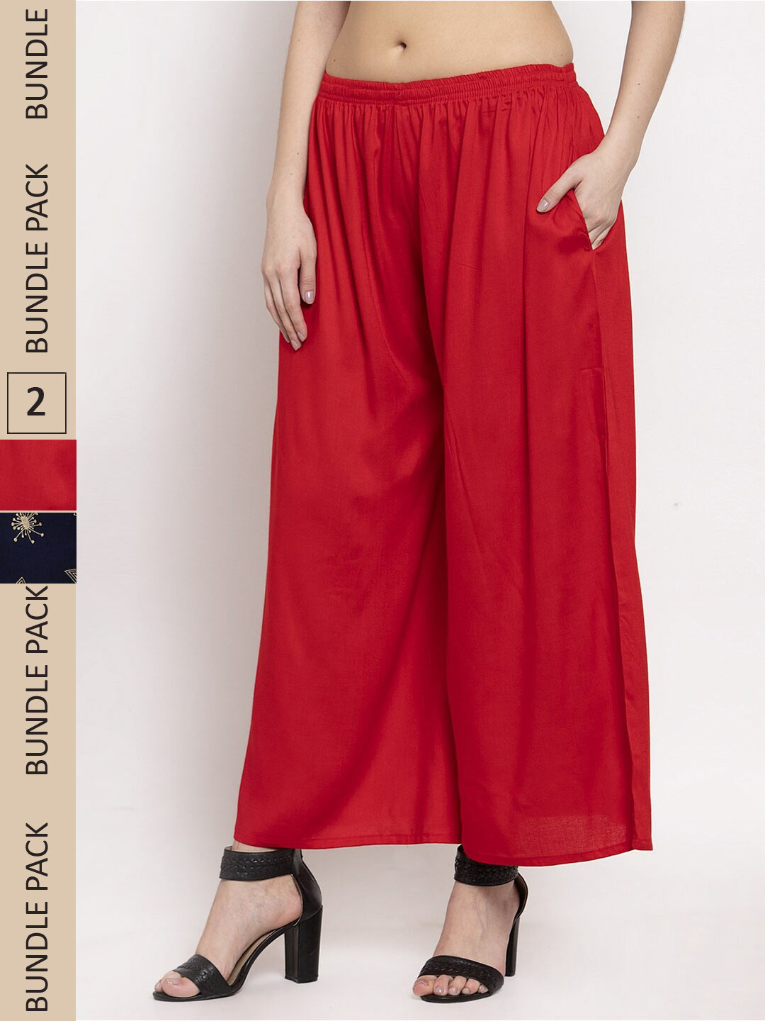 Miaz Lifestyle Plus Size Women Pack Of 2 Ethnic Motifs Printed Palazzos