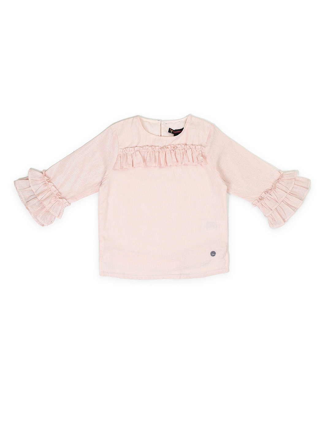 toothless Self Design Bell Sleeves Cotton Top