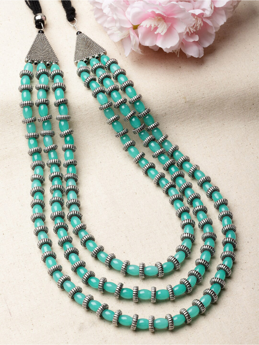 PANASH Brass Silver-Plated Layered Necklace