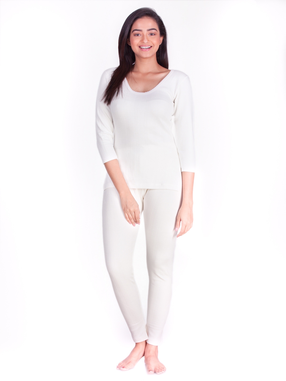 Dollar Ultra Women Off White Thermal Set