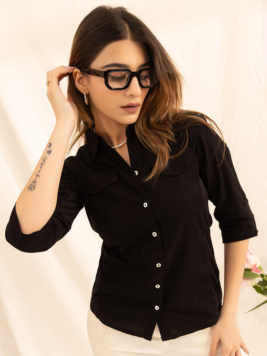 ARMISTO Modern Tailored Fit Cotton Linen Casual Shirt