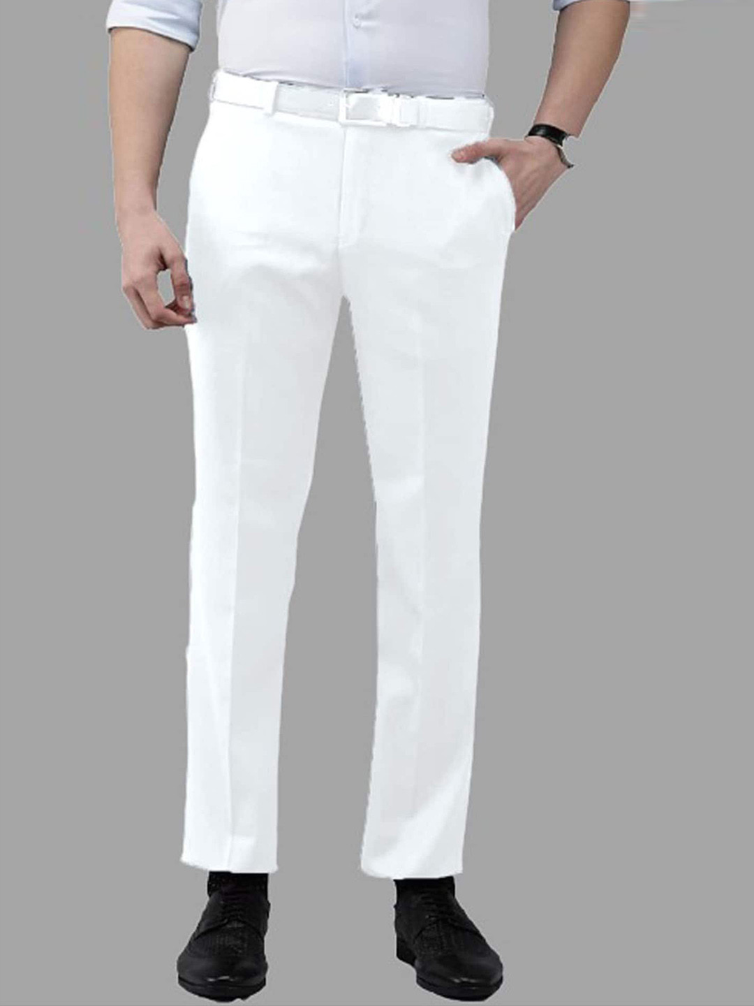 AD & AV Men Mid-Rise Easy Wash Formal Trousers