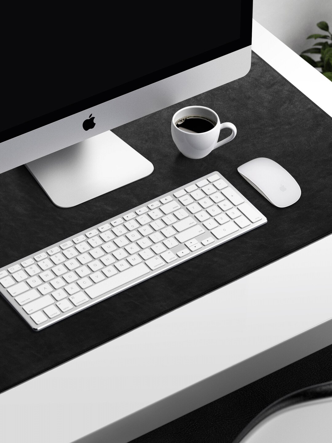 DailyObjects Black Vegan Leather Desk Mat